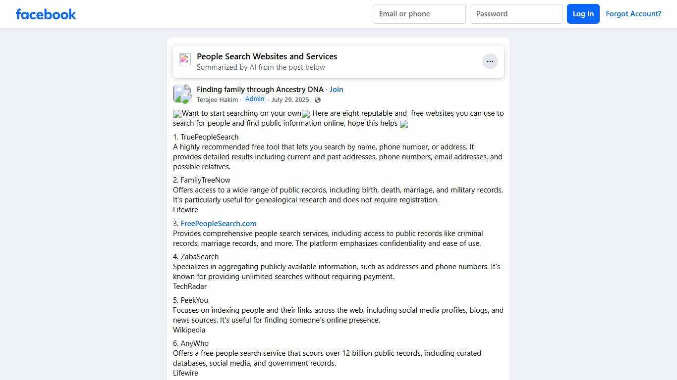 Finding family through Ancestry DNA | 💡Want to start searching on your own🤔 Here are eight reputable and free websites you can use to search for people and find public information o... | Facebook